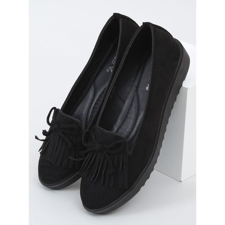 Schwarze Loafer mit Fransen 6429 Schwarz 1