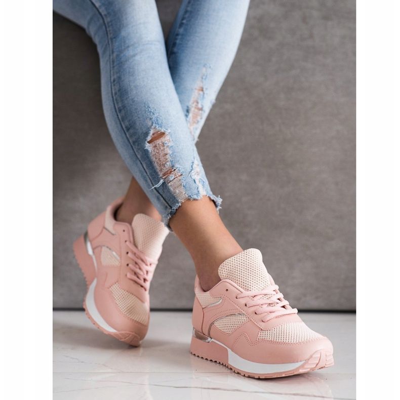 SHELOVET Stylische Sneaker für den Frühling rosa 2