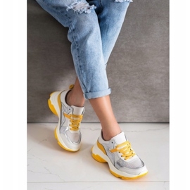 Goodin Sneakers aus Leder mit silbernen Einsätzen weiß mehrfarbig 1