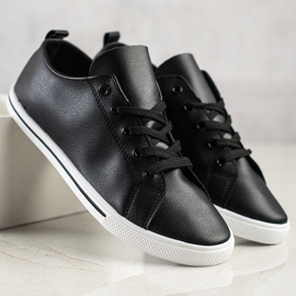 SHELOVET Bequeme niedrige Sneakers schwarz 1