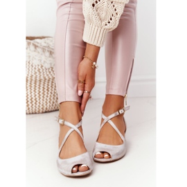 Leder High Heel Sandalen Maciejka 04509-45 Beige-Gold golden 2