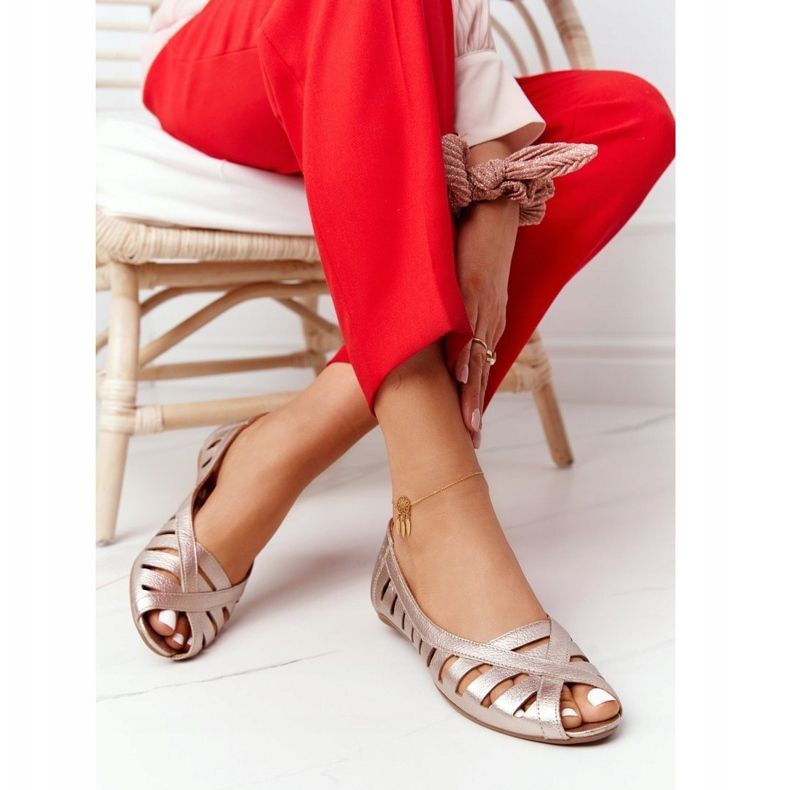 Leder Maciejka Goldene Ballerinas 04506-25 1
