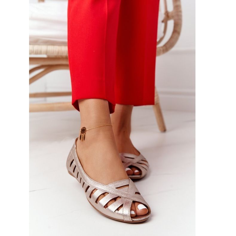Leder Maciejka Goldene Ballerinas 04506-25 2