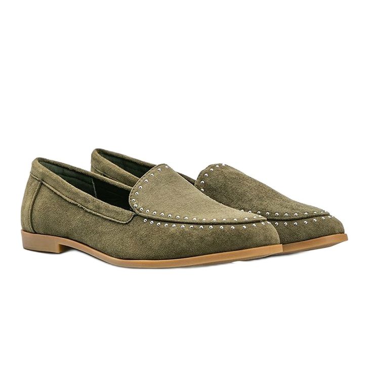 Grüne Loafer aus Öko-Wildleder von Hope 1