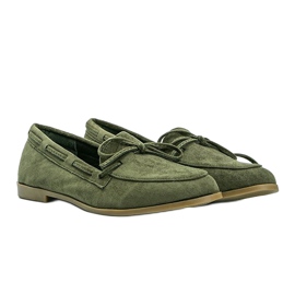 Grüne Mokassins aus Kierra Öko-Wildleder 1