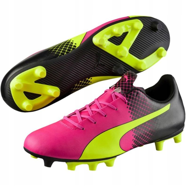 Puma evoSPEED 5.5 Tricks Fg M 10359601 Fußballschuhe gelb, gelb, pink gelb 1
