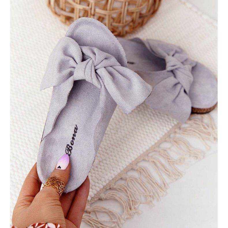 PB2 Graue Hausschuhe für Kinder auf Kork Little Wendy 1