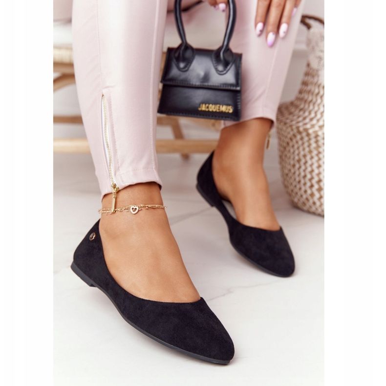 Wildlederballerinas Sergio Leone BL622 Schwarz 1