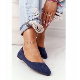 Wildlederballerinas Sergio Leone BL622 Marineblau 2