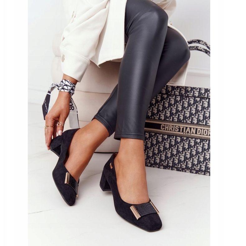 Wildleder Pumps mit Absatz Sergio Leone PB142 Schwarz 2