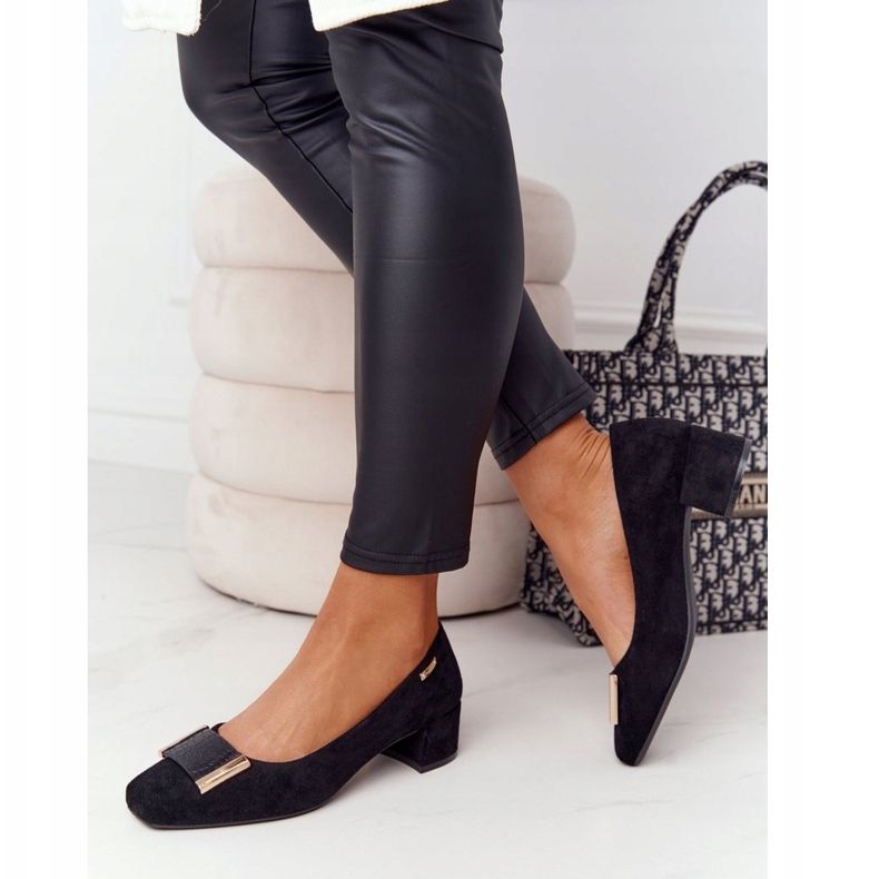 Wildleder Pumps mit Absatz Sergio Leone PB142 Schwarz 1