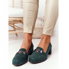 Wildleder Pumps auf der Ferse Sergio Leone PB148 Grün 2