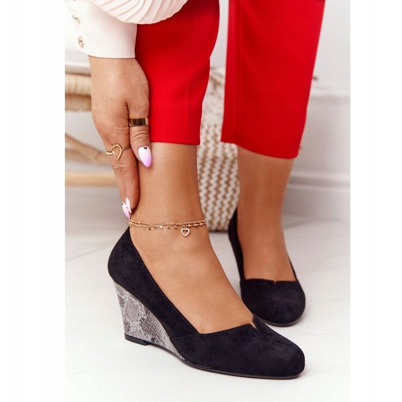 Pumps On Wedge Sergio Leone PB767 Schlangenschwarz 2