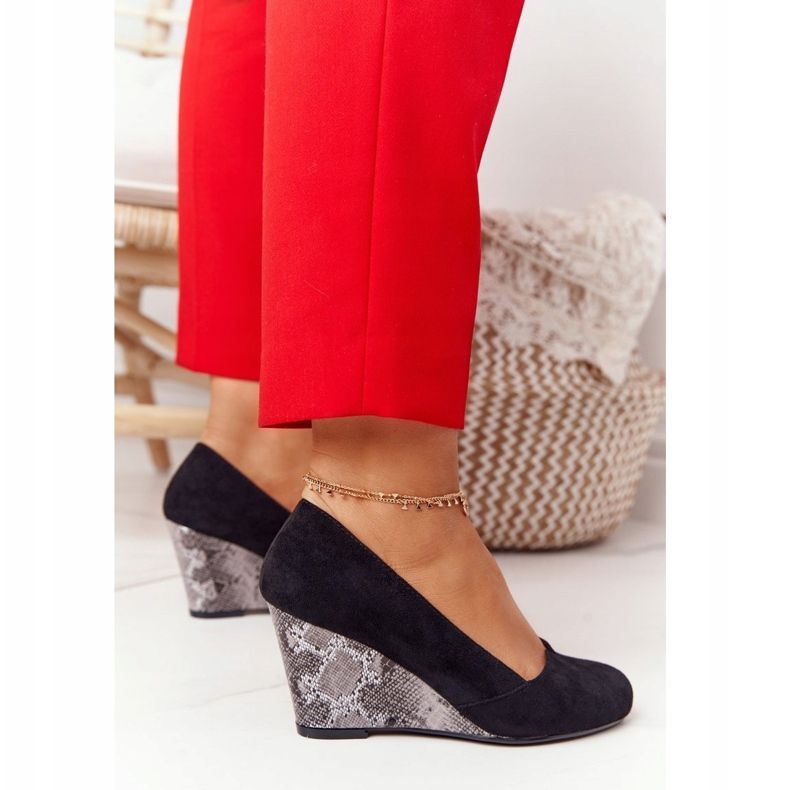 Pumps On Wedge Sergio Leone PB767 Schlangenschwarz 1