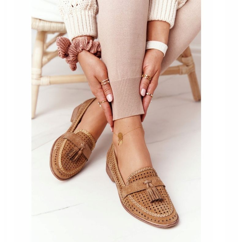 Loafer mit Lochmuster Sergio Leone MK735 Camel braun mehrfarbig 2