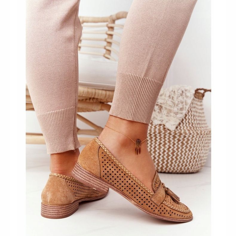 Loafer mit Lochmuster Sergio Leone MK735 Camel braun mehrfarbig 1