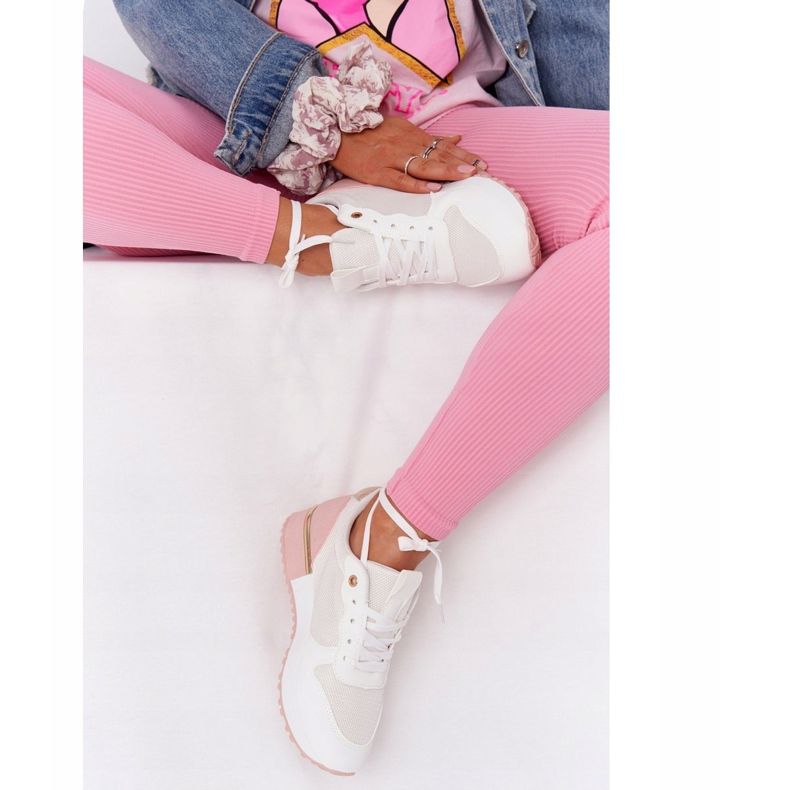 Damen Sportschuhe Sneakers Weiß und Pink Maddie rosa 2