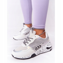 NEWS Sneakers mit Keilabsatz für Damen Weiß mit Brokat Avery 1