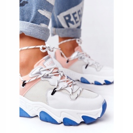 Sportschuhe mit großen Sohlen GOE HH2N4034 Weiß-Rosa 2