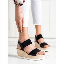 Seastar Leuchtende Sandalen auf Keil schwarz 1