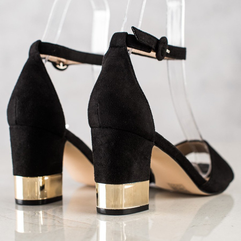 Filippo Sandalen mit dekorativem Absatz schwarz 1