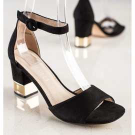 Filippo Sandalen mit dekorativem Absatz schwarz 2