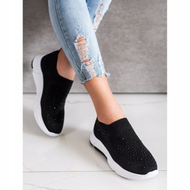 Bella Paris Slip-on-Sneakers mit Kristallen schwarz 1
