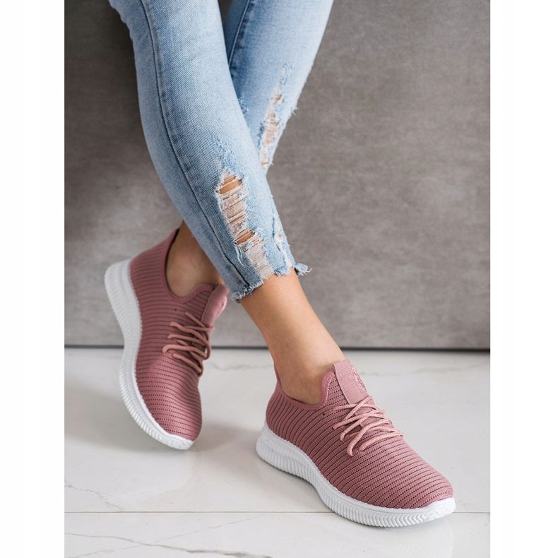 SHELOVET Bequeme Slip-On Sneakers rosa 2