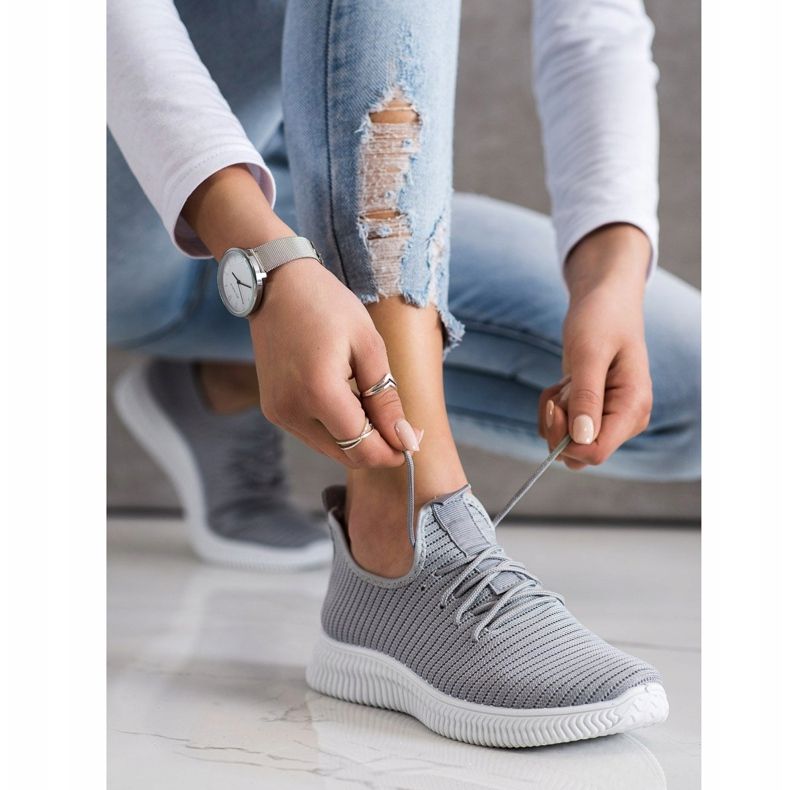 SHELOVET Bequeme Slip-On Sneakers grau 2