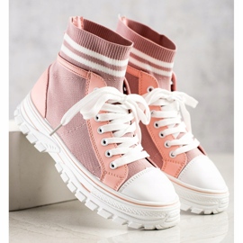 SHELOVET Modische Slip-On Sneakers rosa 1