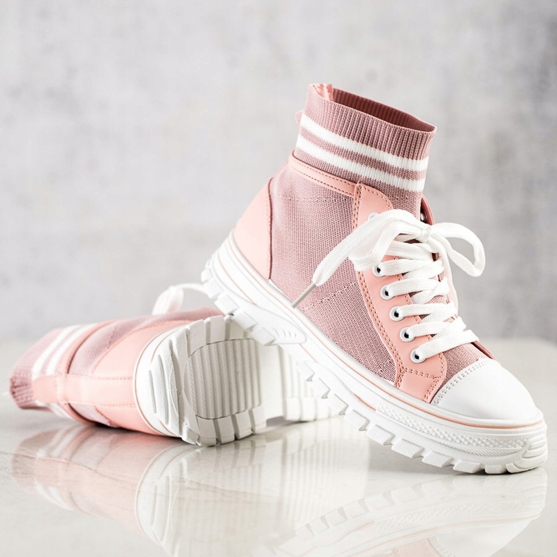 SHELOVET Modische Slip-On Sneakers rosa 2