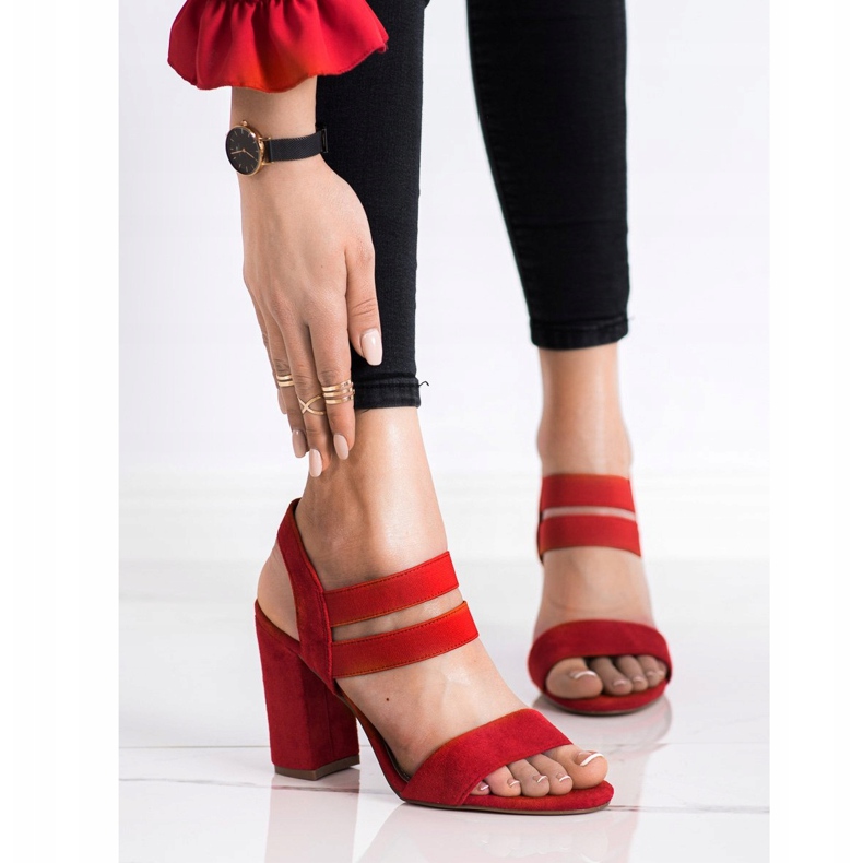 Evento Slip-on-Sandalen an einer Bar rot 2