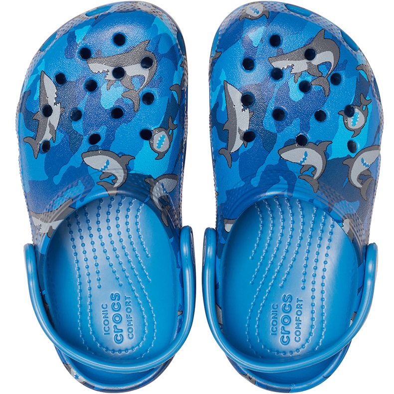 Crocs Kinder Classic Shark Clog blau 206147 4KI 1