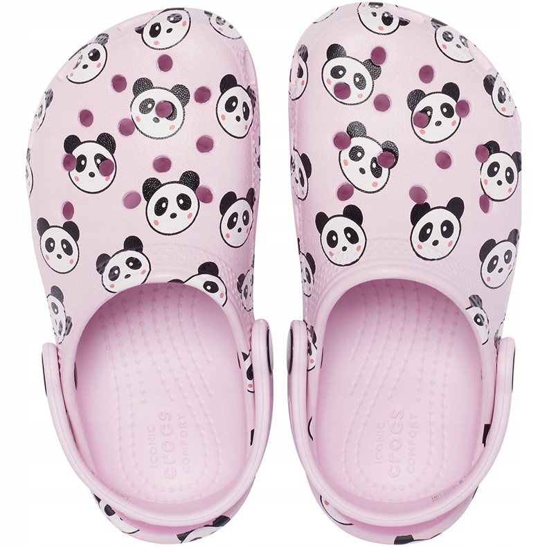 Crocs für Kinder Classic Panda Print Clog hellrosa 206999 6GD 1