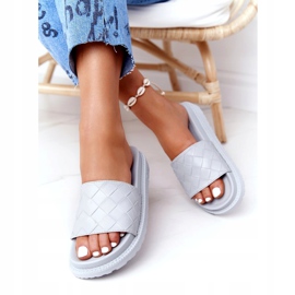 Damen Hausschuhe On The Big Star HH274688 Graue Plattform 2