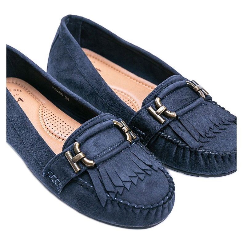 Marineblaue Loafer aus Öko-Wildleder von Maia 1