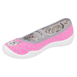 Ballerinas Befado Kinderschuhe 116X284 rosa silber- grau 1