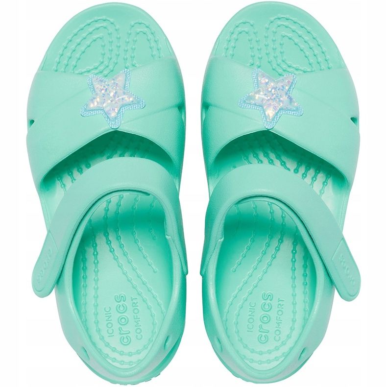 Crocs Kindersandale Classic Cross Strap Charm mint 206947 3U3 grün 1