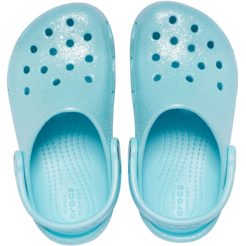 Crocs Kinder Classic Glitzer Clog blau 205441 4O9 1