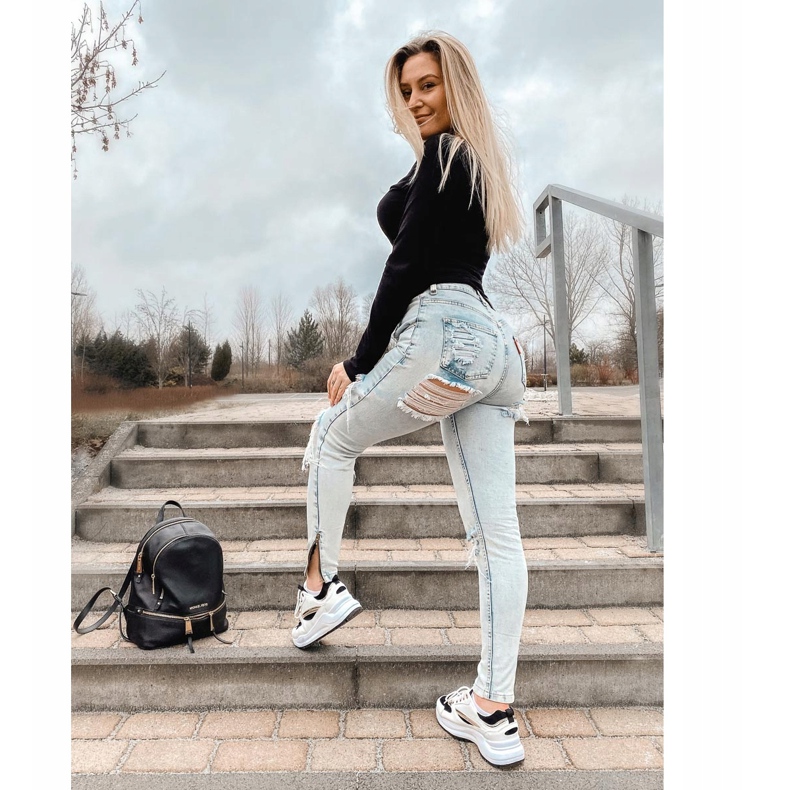 Ideal Shoes Stylische Sport-Sneaker weiß schwarz 1