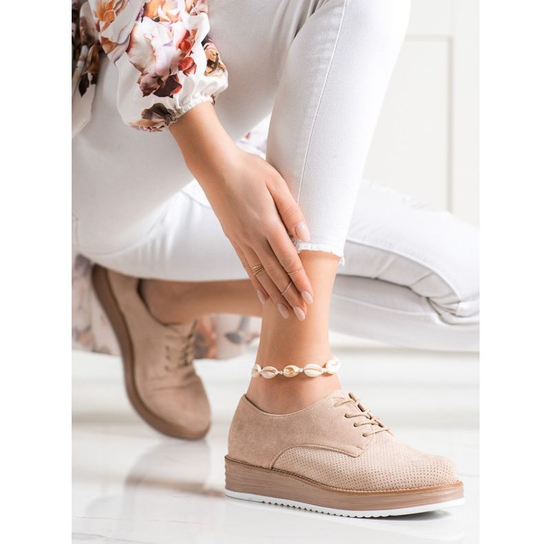 Renda Durchbrochene Schuhe auf der Plattform beige 2