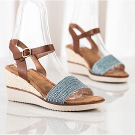 Evento Leicht geflochtene Sandalen Bestseller braun blau 1