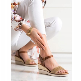 Evento Leichte geflochtene Sandalen beige braun 2