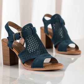 Evento Durchbrochene Sandalen im Frühling mehrfarbig blau grün 1