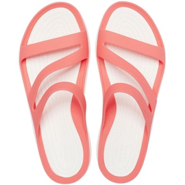 Crocs Damen Hausschuhe Swiftwater Coral-White 203998 6SL weiß mehrfarbig 1