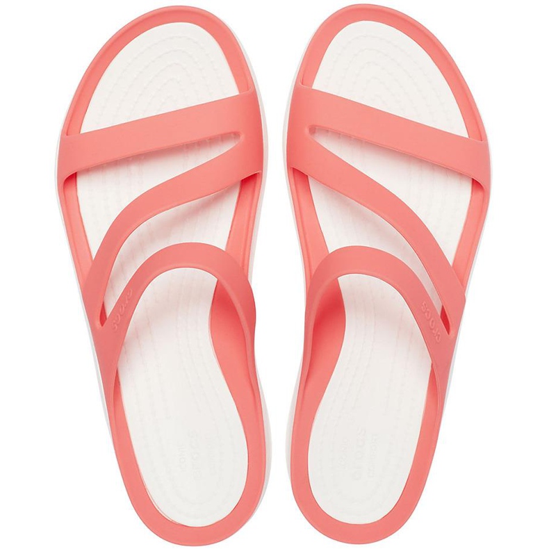 Crocs Damen Hausschuhe Swiftwater Coral-White 203998 6SL weiß mehrfarbig 1