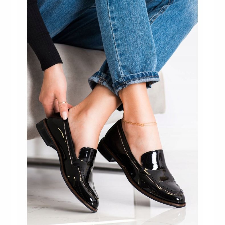 Sergio Leone lackierte Mokassins schwarz 1