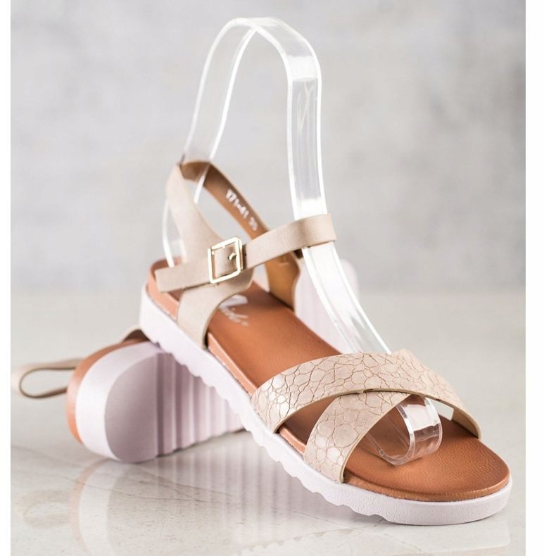 Weide Beige Sandalen mit Öko-Leder 2