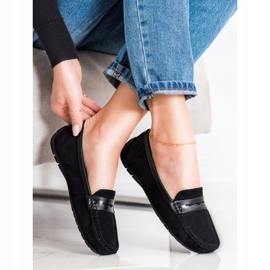 SHELOVET Bequeme schwarze Mokassins 1