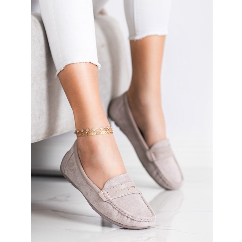 SHELOVET Bequeme graue Mokassins 1